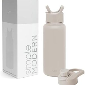 Simple Modern Water Bottle with Straw and Chug Lid Vacuum Insulated Stainless Steel Metal Thermos