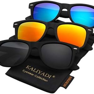 KALIYADI Polarized Sunglasses for Men and Women Matte Finish Sun glasses Color Mirror Lens UV