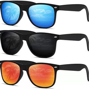 DEMIKOS Sunglasses Men Polarized Sunglasses for Womens Trendy Retro Mirror Lens for Driving Fishing