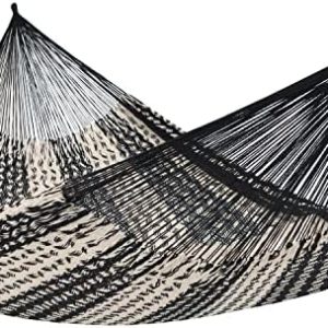 Sunnydaze Handwoven XXL Thick Cord Mayan Family Hammock - 625-Pound Capacity - Black/Natural