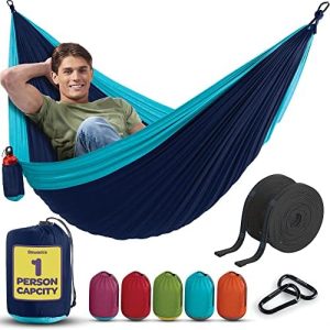 Durable Hammock 400 lb Capacity - Lightweight Nylon Camping Hammock Chair - Double or Single Sizes